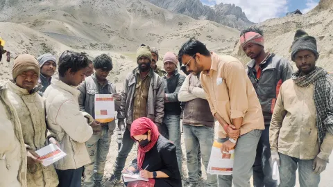 PDAG members registering migrant workers employed by BRO