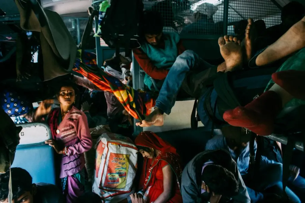 migrant labourers undertaking train journey in India